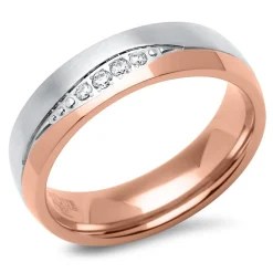 Rosévergoldeter Damenring Edelstahl R9244czSL