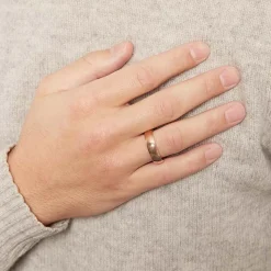 Rosévergoldeter Edelstahl Ring gravierbar R9248SL