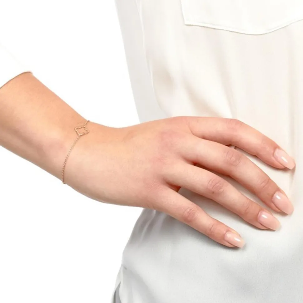 Rosé-vergoldetes 925 Silberarmband mit Anhänger LSB0006