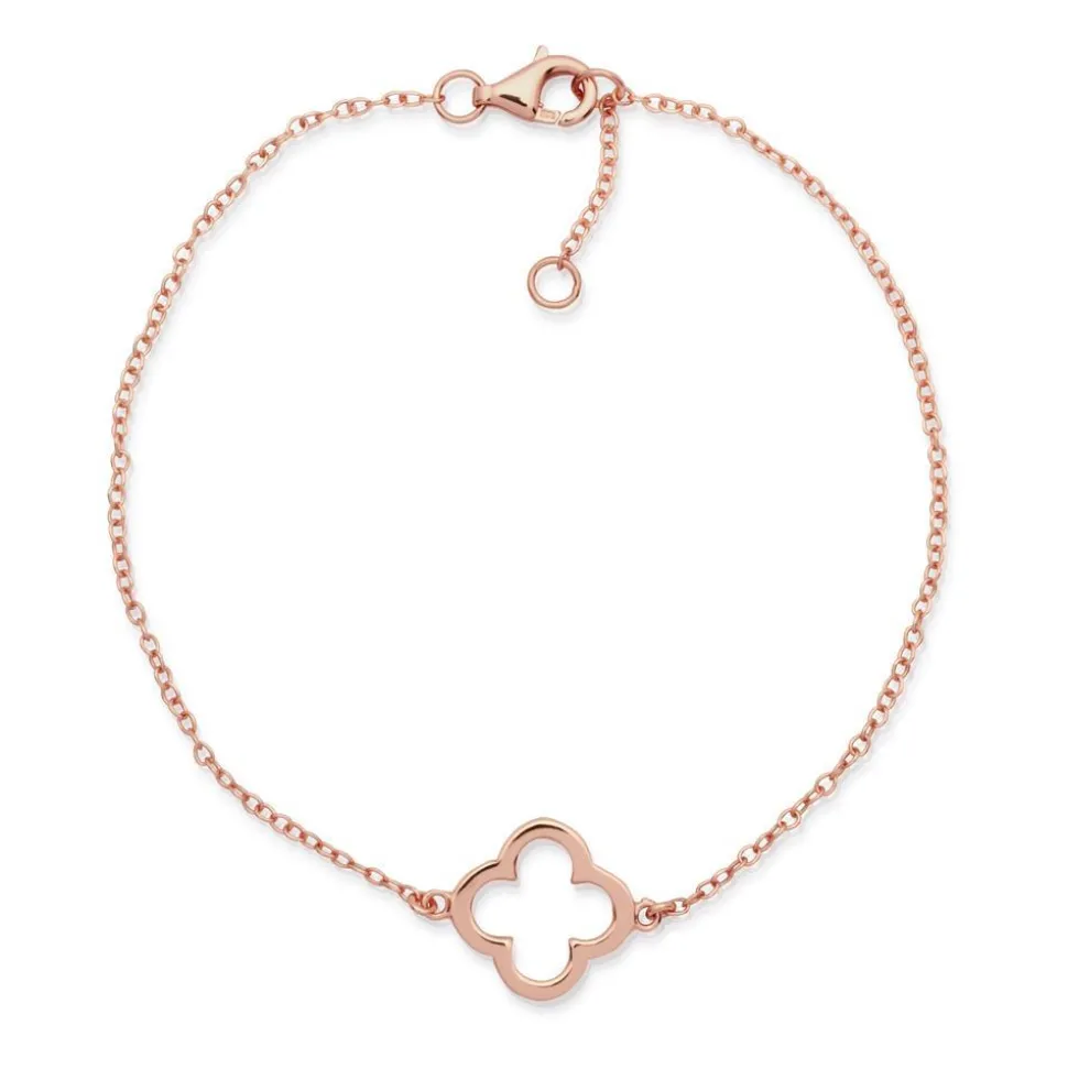 Rosé-vergoldetes 925 Silberarmband mit Anhänger LSB0006