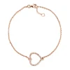 Rosé-vergoldetes 925 Silberarmband Herzanhänger SB0115