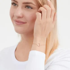 Rosé-vergoldetes 925 Silberarmband Herzanhänger SB0115