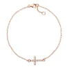 Rosé-vergoldetes 925 Silberarmband Kreuzanhänger SB0118