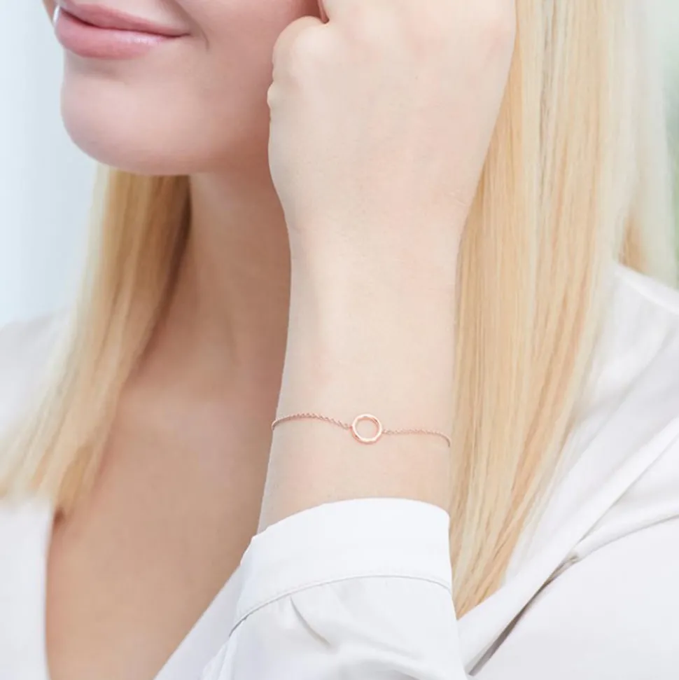 Rosévergoldetes 925er Silber Armband Kreis SB0404