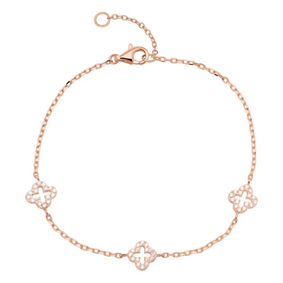 Rosévergoldetes 925er Silber Armband mit Zirkonia SB0354
