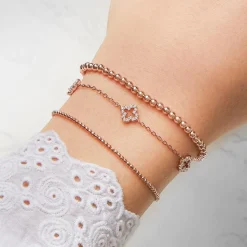 Rosévergoldetes 925er Silber Armband mit Zirkonia SB0354