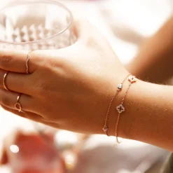 Rosévergoldetes 925er Silber Armband mit Zirkonia SB0354