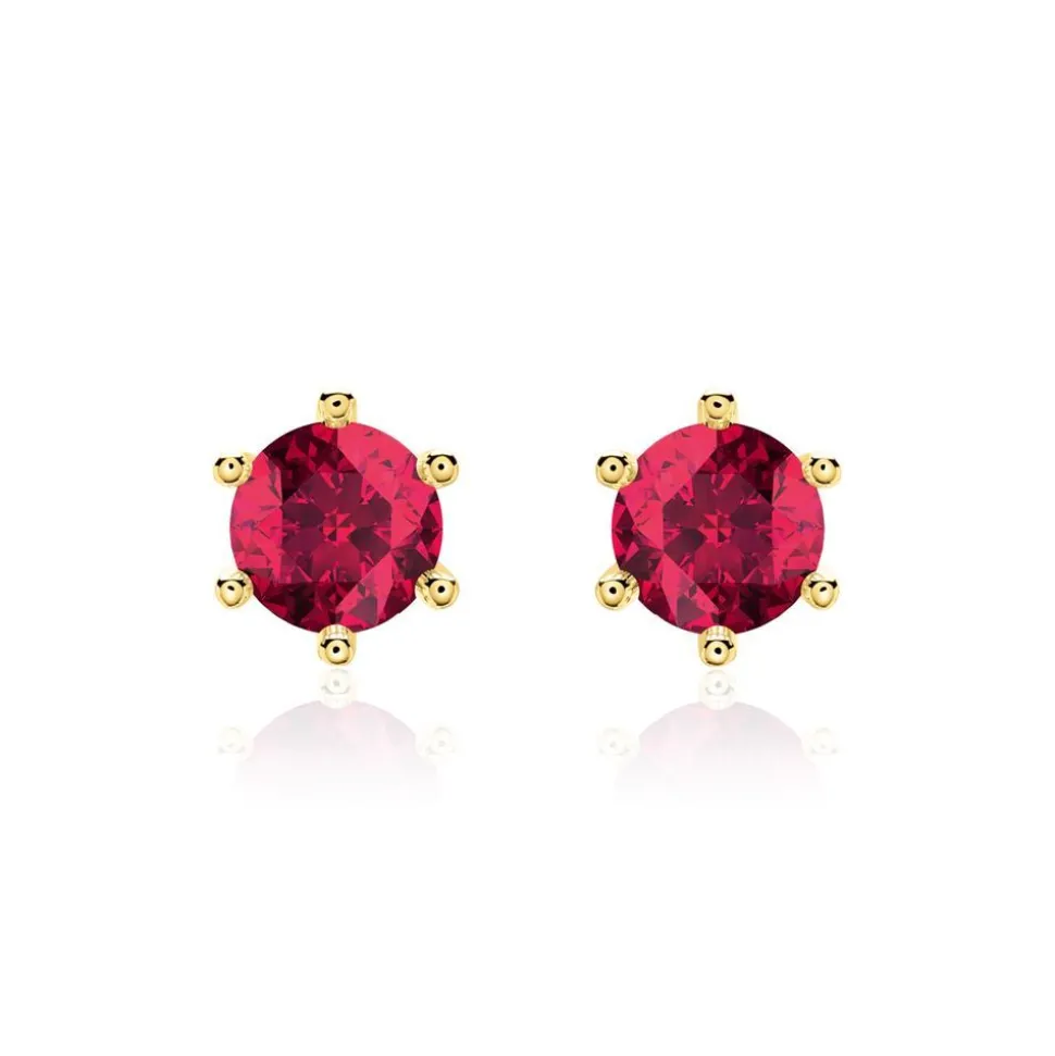 Rubin Ohrstecker für Damen aus 14-karätigem Gold BDE0028Ru-14KGSL