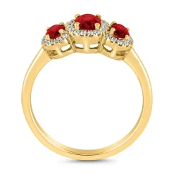 Rubin Ring für Damen aus Gold mit Brillanten, lab-grown BDR0038LG-Ru-GSL