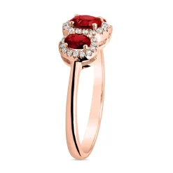 Rubin Ring für Damen aus Roségold mit Diamanten BDR0038Ru-RSL
