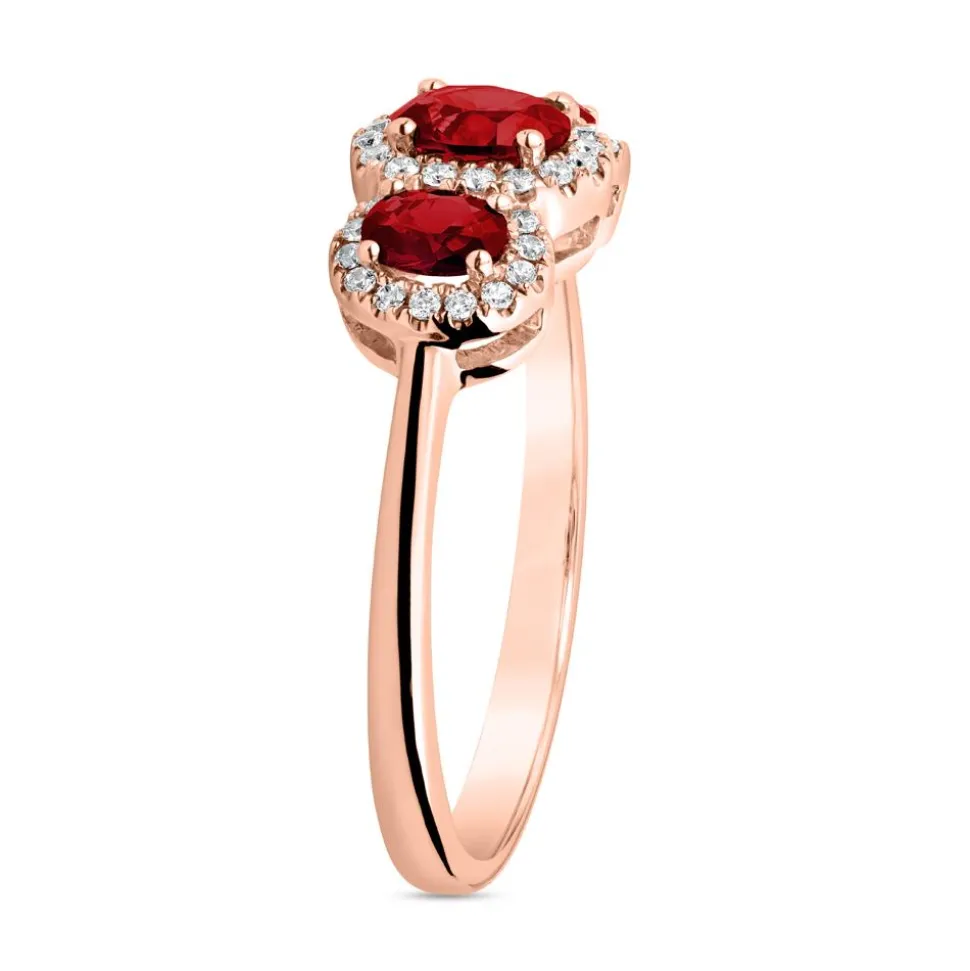 Rubin Ring für Damen aus Roségold mit Diamanten BDR0038Ru-RSL