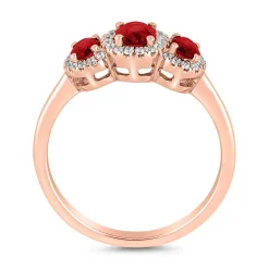 Rubin Ring für Damen aus Roségold mit Diamanten BDR0038Ru-RSL