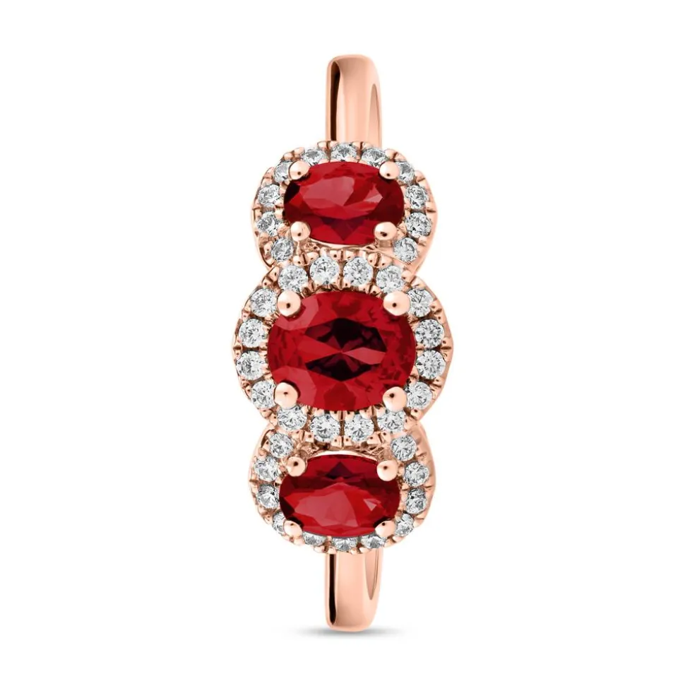 Rubin Ring für Damen aus Roségold mit Diamanten BDR0038Ru-RSL