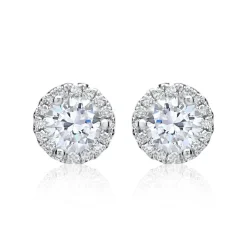 Runde Diamant-Ohrstecker 750er Weißgold 0,88 ct. BDE0001-18KWSL