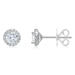 Runde Diamant-Ohrstecker 750er Weißgold 0,88 ct. BDE0001-18KWSL