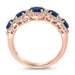 Saphir Ring aus Roségold mit Brillanten, lab-grown BDR0040LG-Sa-RSL