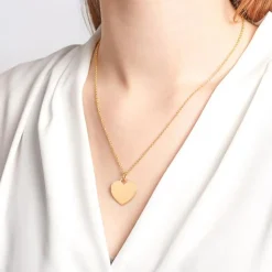 Schickes 925er Silber Herz Anhänger Gold SP0765SL