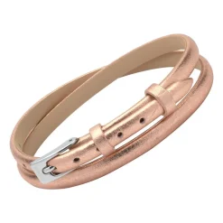 Schimmerndes Lederarmband in Rosé LB0484
