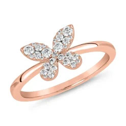 Schmetterling Ring mit Brillanten aus Roségold BDR0100-RSL