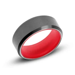 Schwarzer Herrenring aus Wolfram gravierbar TUR0051SL