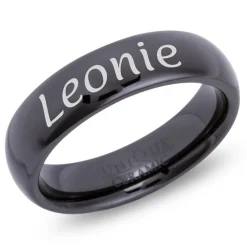 Schwarzer Keramik Ring Lasergravur KR0005lge