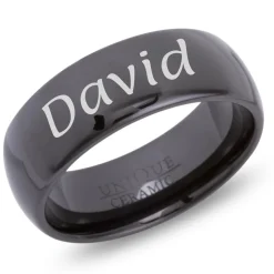 Schwarzer Keramikring Lasergravur kratzfest KR0004lge