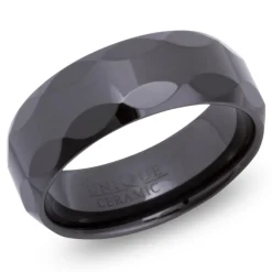 Schwarzer Keramikring Lasergravur kratzfest KR0007lge