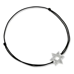 Schwarzes Textilarmband mit Silberelement TXB0051