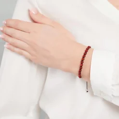 Schwarzes Textilarmband mit Silberelementen TXB0039