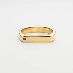 Signet Brilliant Cut Damenring aus 925er Silber, gold PH004276