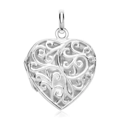 Silber HerzMedaillon Gravur möglich SP0277SL