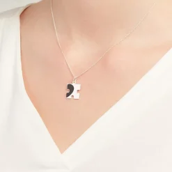 Silber Partneranhänger Puzzleteil teillackiert SP0598SL