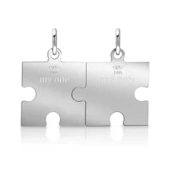 Silber Partneranhänger Puzzleteil teillackiert SP0598SL