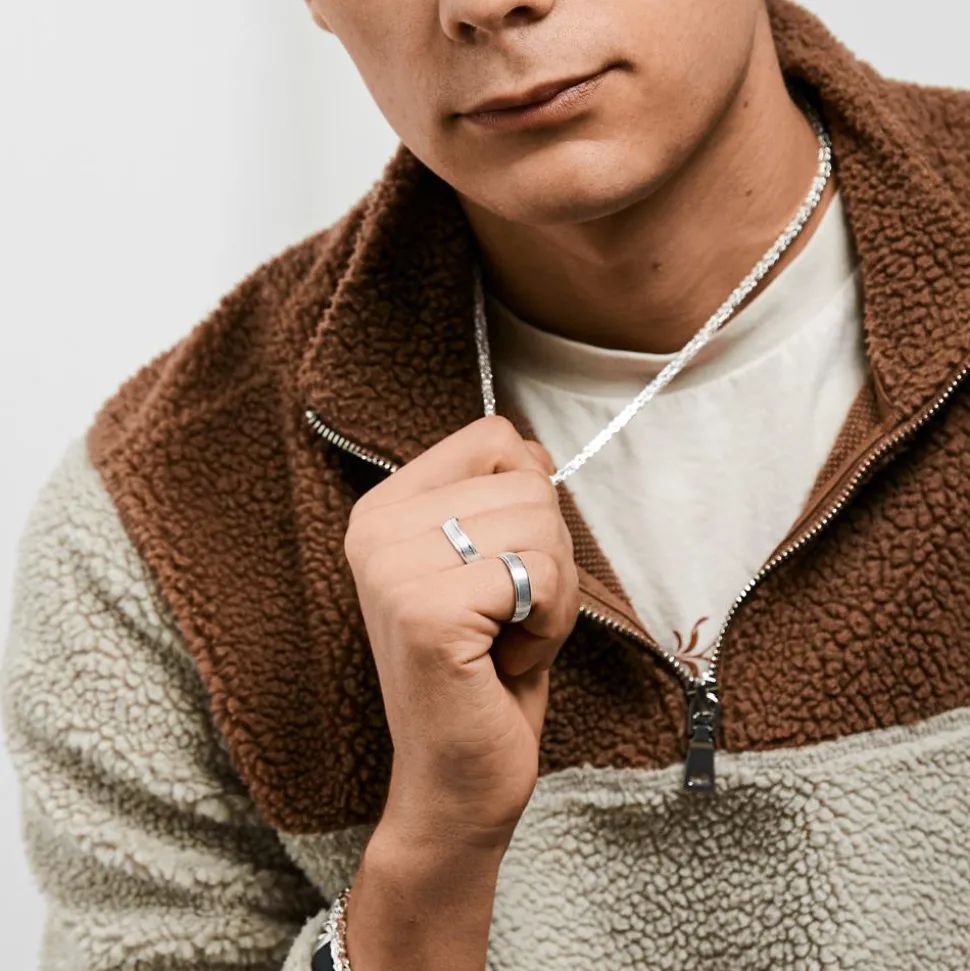 Silber Ring 925er Silber Glanzrillen 5 mm R8514SL