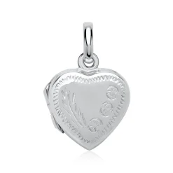 Silberanhänger Herzform Medaillon Verzierung SP0432SL