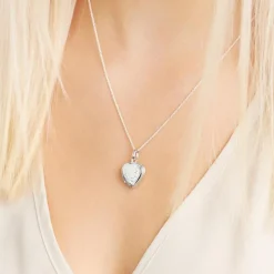 Silberanhänger Herzform Medaillon Verzierung SP0432SL