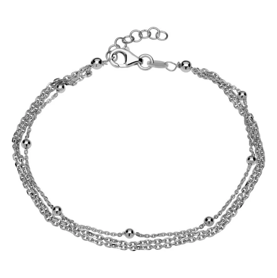Silberarmband dreireihig mit Kugeln SB0302