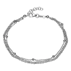 Silberarmband dreireihig mit Kugeln SB0302