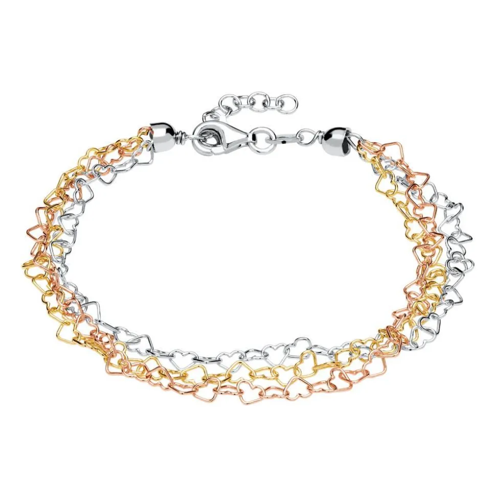 Silberarmband Herzen in Tricolor SB0300