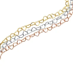 Silberarmband Herzen in Tricolor SB0300