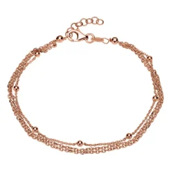 Silberarmband rosévergoldet mit Karabinerverschluss SB0303