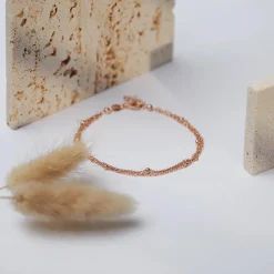 Silberarmband rosévergoldet mit Karabinerverschluss SB0303