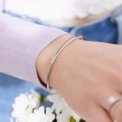 Silberner Armreif 925er Silber Zirkonia LSB0010