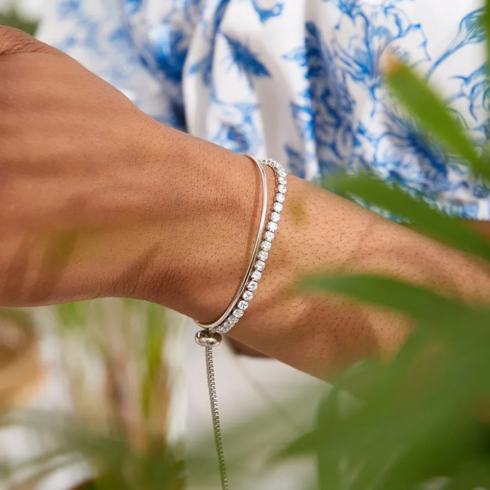 Silberner Armreif 925er Silber Zirkonia LSB0010