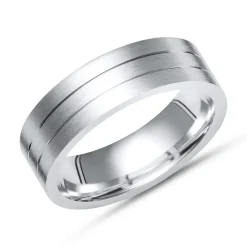 Silberring 925er Silber matt Glanzrillen 6,5 mm R8511SL
