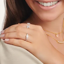 Silberring für Damen mit Steinbesatz TR2347-051-14