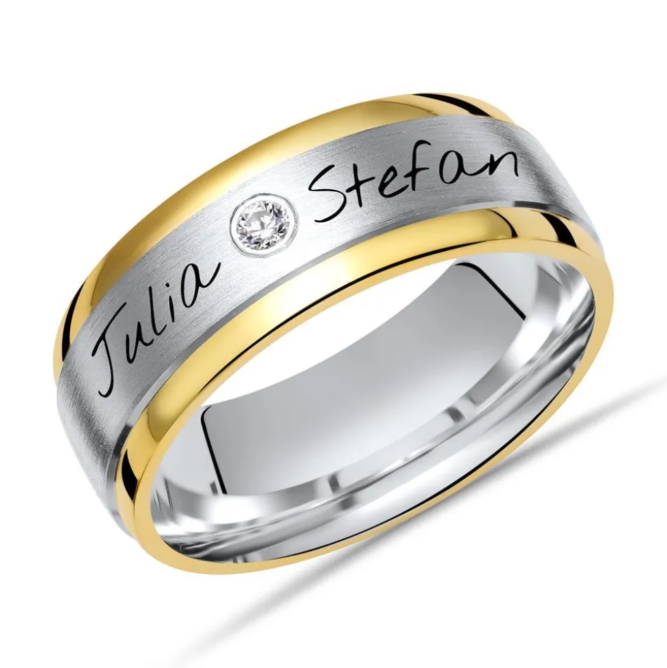 Silberring mit Zirkonia inkl. Lasergravur R8537czlge