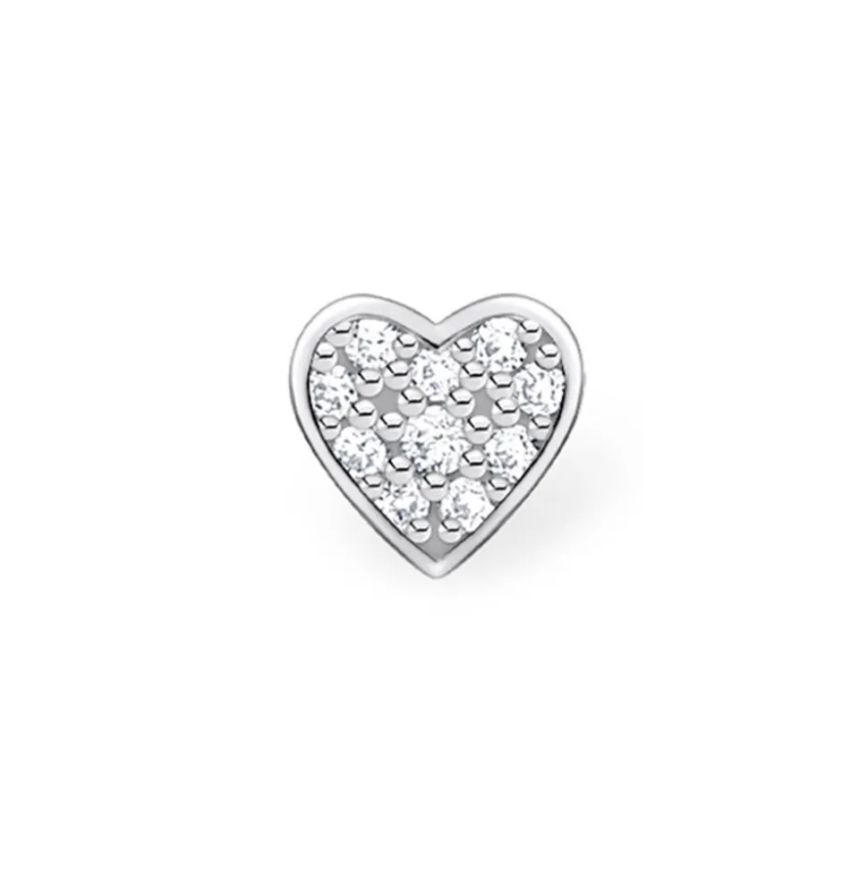 Single Herz Ohrstecker aus 925er Silber mit Zirkonia H2145-051-14