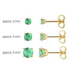 Smaragd Ohrstecker für Damen aus 14 Karat Gold BDE0022Sm-14KGSL