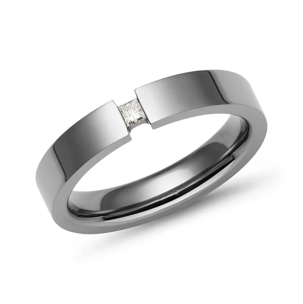 Spannring Titan glänzend mit Diamant 0,05 ct TR0083SL